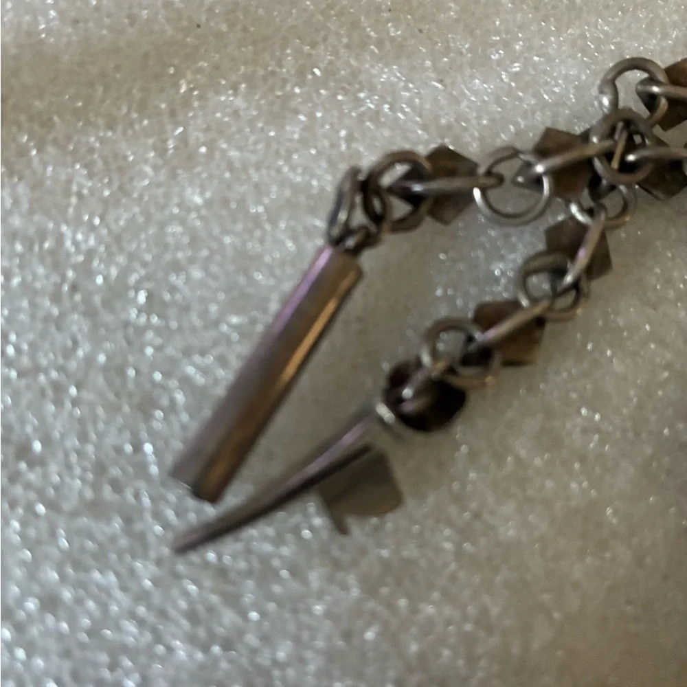 Black and sterling Siam  Teardrop Necklace - Picture 6 of 6